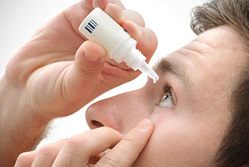 Use of artificial tears or lubricating eye drops