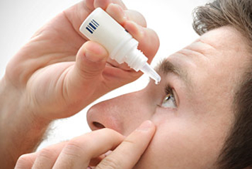 Use of artificial tears or lubricating eye drops